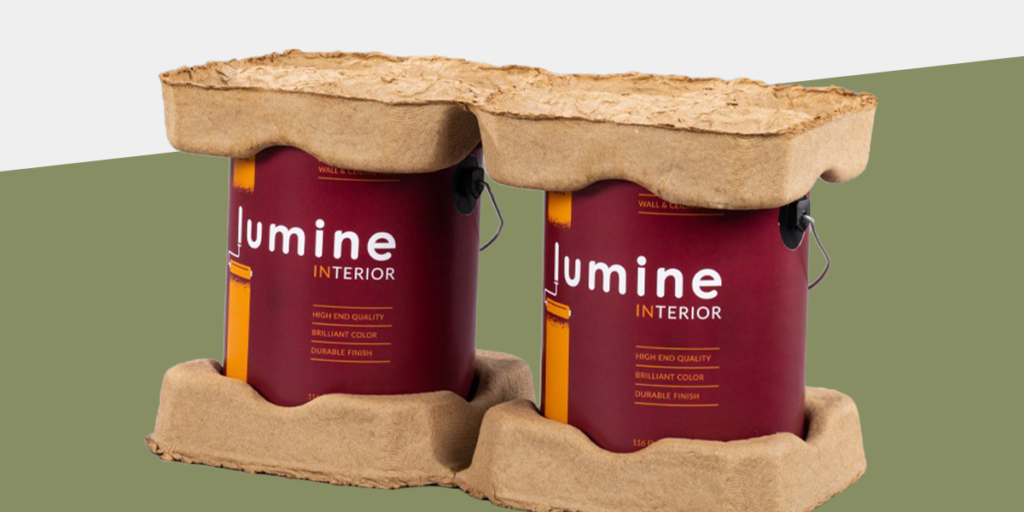 Two paint cans in fiber interior packaging